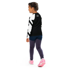 Kid's Girl's Long Sleeve Classic Jiu-Jitsu Rash Guard - Houndstooth 001 Noir