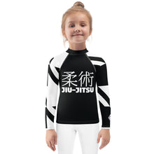 Kid's Girl's Long Sleeve Classic Jiu-Jitsu Rash Guard - Houndstooth 001 Noir