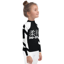 Kid's Girl's Long Sleeve Classic Jiu-Jitsu Rash Guard - Houndstooth 001 Noir