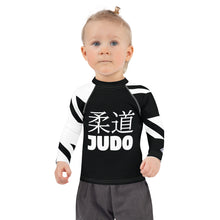 Kid's Girl's Long Sleeve Classic Judo Rash Guard - Houndstooth 001 Noir