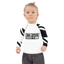 Kid's Girl's Long Sleeve Jiu-Jitsu Rash Guard - Houndstooth 001 Blanc