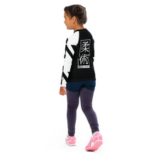 Kid's Girl's Long Sleeve Jiu-Jitsu Rash Guard - Houndstooth 001 Noir