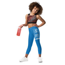 Kids' Girls Yoga Pants Workout Leggings Jiu-Jitsu 004 - Azul Exclusive Girls Jiu-Jitsu Kids Leggings