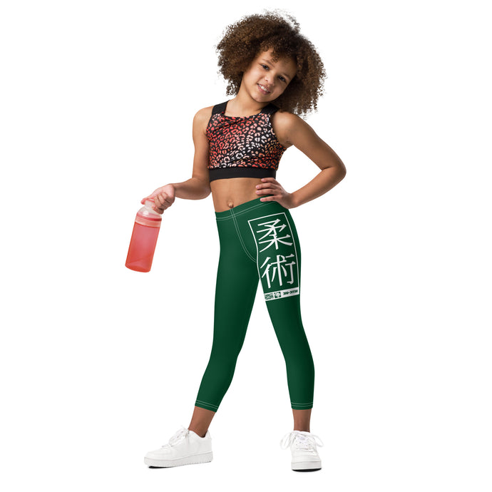Kids' Girls Yoga Pants Workout Leggings Jiu-Jitsu 008 - Sherwood Forest Exclusive Girls Jiu-Jitsu Kids Leggings
