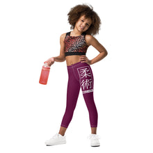 Kids' Girls Yoga Pants Workout Leggings Jiu-Jitsu 013 - Tyrian Purple Exclusive Girls Jiu-Jitsu Kids Leggings