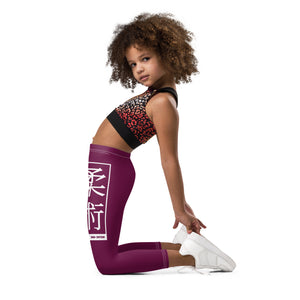 Kids' Girls Yoga Pants Workout Leggings Jiu-Jitsu 013 - Tyrian Purple Exclusive Girls Jiu-Jitsu Kids Leggings