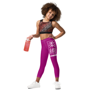 Kids' Girls Yoga Pants Workout Leggings Jiu-Jitsu 014 - Fresh Eggplant Exclusive Girls Jiu-Jitsu Kids Leggings