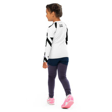 Kid's Long Sleeve Classic Jiu-Jitsu Rash Guard - Houndstooth 001 Blanc