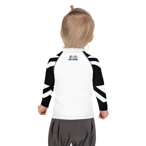 Kid's Long Sleeve Classic Jiu-Jitsu Rash Guard - Houndstooth 001 Blanc