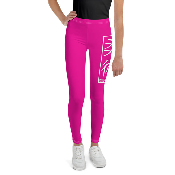 Youth Jiu-Jitsu Leggings for Girls – Ideal for Martial Arts & Yoga - Hollywood Cerise