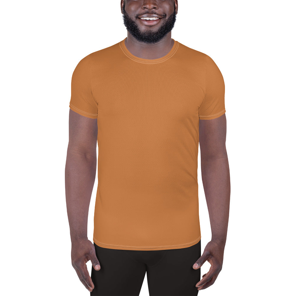 Lightweight Men's Short Sleeve Rash Guard - Solid Color Edition - Raw Sienna