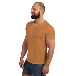 Lightweight Men's Short Sleeve Rash Guard - Solid Color Edition - Raw Sienna