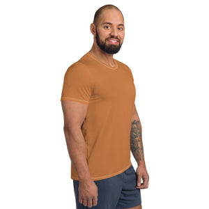 Lightweight Men's Short Sleeve Rash Guard - Solid Color Edition - Raw Sienna