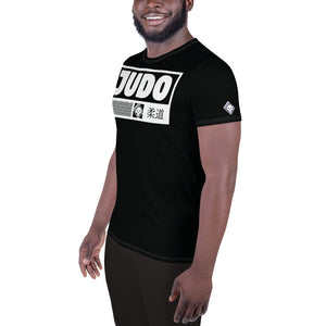 Lightweight Short Sleeve Judo Rash Guard - Men's Active Fit - Noir