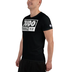 Lightweight Short Sleeve Judo Rash Guard - Men's Active Fit - Noir