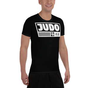 Lightweight Short Sleeve Judo Rash Guard - Men's Active Fit - Noir