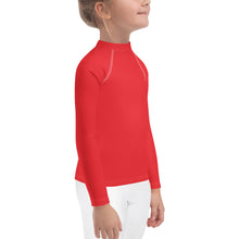 Little Fashionista: Girls' Long Sleeve Solid Color Rash Guards - Scarlet Exclusive Girls Kids Long Sleeve Rash Guard Solid Color Swimwear