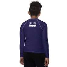 Boys Long Sleeve Judo Rash Guard – Youth Compression Training Shirt - Midnight Blue