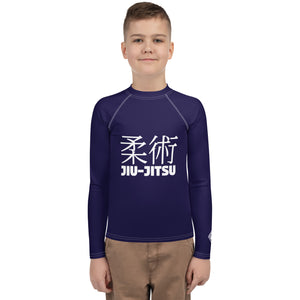 Long Sleeve BJJ Rash Guard for Boys – Youth Classic Jiu-Jitsu Gear – Midnight Blue