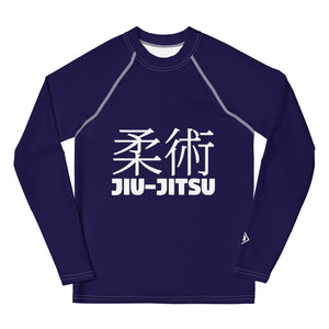 Long Sleeve BJJ Rash Guard for Boys – Youth Classic Jiu-Jitsu Gear – Midnight Blue