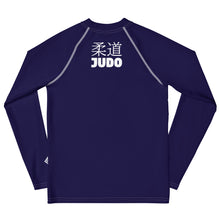 Boys Long Sleeve Judo Rash Guard – Youth Compression Training Shirt - Midnight Blue