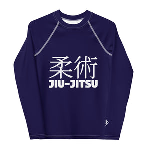 Long Sleeve BJJ Rash Guard for Boys – Youth Classic Jiu-Jitsu Gear – Midnight Blue