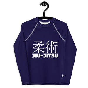 Long Sleeve BJJ Rash Guard for Boys – Youth Classic Jiu-Jitsu Gear – Midnight Blue