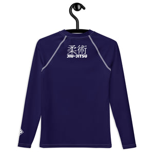 Long Sleeve BJJ Rash Guard for Boys – Youth Classic Jiu-Jitsu Gear – Midnight Blue