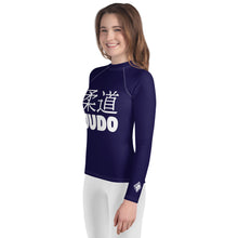 Girls Long Sleeve Judo Rash Guard – Youth Classic Training Gear - Midnight Blue
