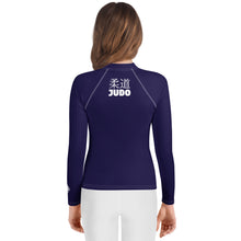 Girls Long Sleeve Judo Rash Guard – Youth Classic Training Gear - Midnight Blue