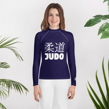 Girls Long Sleeve Judo Rash Guard – Youth Classic Training Gear - Midnight Blue