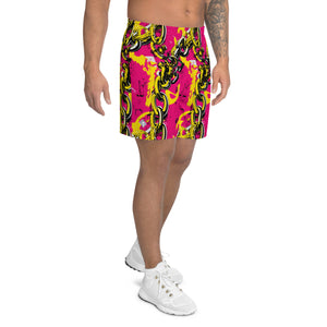 Luxury Runner: Men's Mile After Mile - Golden Chains 001 Exclusive Mens Running Shorts