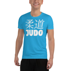 Men's Athletic Short Sleeve Judo Rash Guard - Classic Fit - Cyan