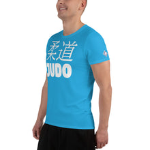 Men's Athletic Short Sleeve Judo Rash Guard - Classic Fit - Cyan