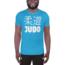 Men's Athletic Short Sleeve Judo Rash Guard - Classic Fit - Cyan