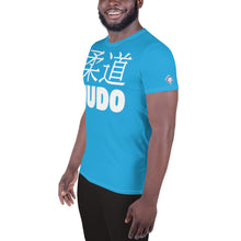 Men's Athletic Short Sleeve Judo Rash Guard - Classic Fit - Cyan