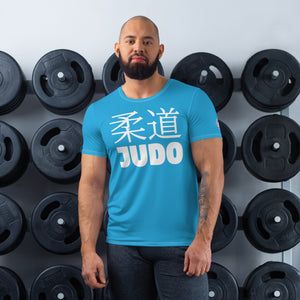 Men's Athletic Short Sleeve Judo Rash Guard - Classic Fit - Cyan