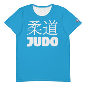 Men's Athletic Short Sleeve Judo Rash Guard - Classic Fit - Cyan