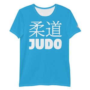 Men's Athletic Short Sleeve Judo Rash Guard - Classic Fit - Cyan