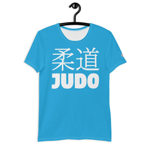 Men's Athletic Short Sleeve Judo Rash Guard - Classic Fit - Cyan