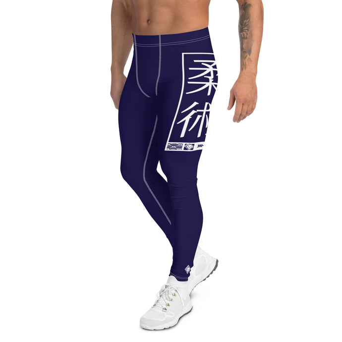 Men's Athletic Workout Leggings For Jiu Jitsu 002 - Midnight Blue Exclusive Jiu-Jitsu Leggings Mens trousers