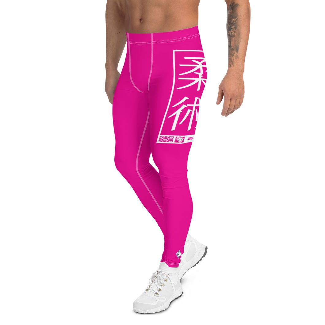 Men's Athletic Workout Leggings For Jiu Jitsu 003 - Hollywood Cerise Exclusive Jiu-Jitsu Leggings Mens trousers