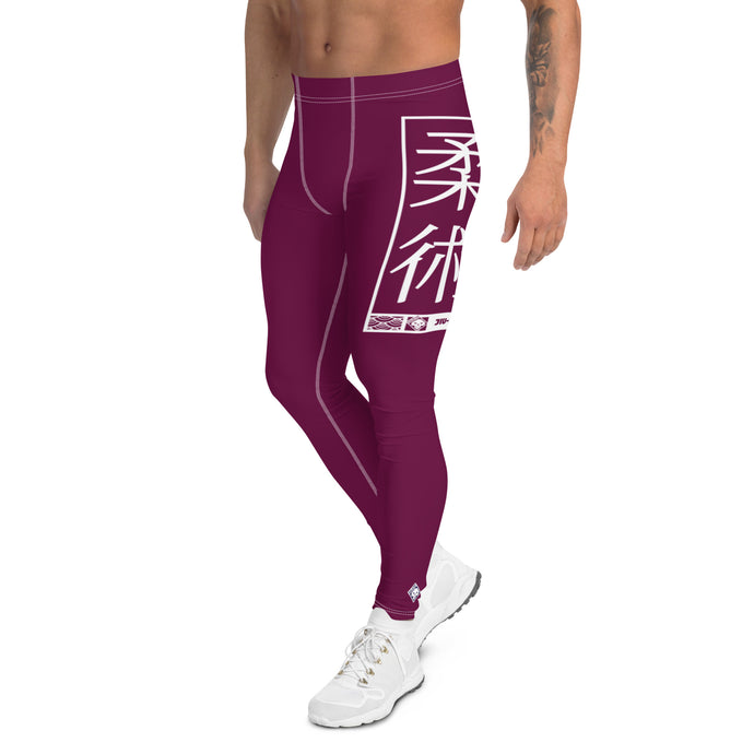 Men's Athletic Workout Leggings For Jiu Jitsu 013 - Tyrian Purple Exclusive Jiu-Jitsu Leggings Mens trousers