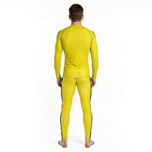 Iconic Tribute: Men's Bruce Lee Game of Death Inspired Rash Guard and Leggings Set