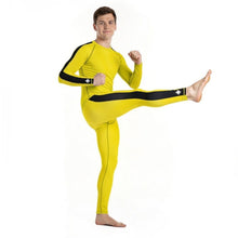 Iconic Tribute: Men's Bruce Lee Game of Death Inspired Rash Guard and Leggings Set