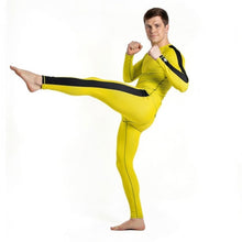 Iconic Tribute: Men's Bruce Lee Game of Death Inspired Rash Guard and Leggings Set