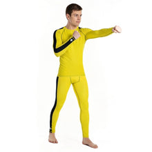 Iconic Tribute: Men's Bruce Lee Game of Death Inspired Rash Guard and Leggings Set