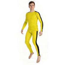 Iconic Tribute: Men's Bruce Lee Game of Death Inspired Rash Guard and Leggings Set