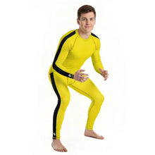 Iconic Tribute: Men's Bruce Lee Game of Death Inspired Rash Guard and Leggings Set
