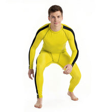 Iconic Tribute: Men's Bruce Lee Game of Death Inspired Rash Guard and Leggings Set